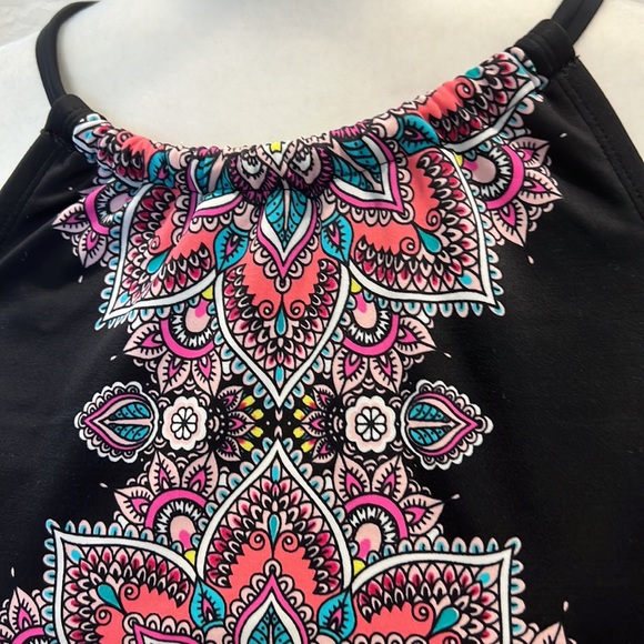 Aqua Couture swim tank top tankini large lotus design - Picture 2 of 7